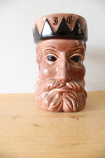Vintage Engle Studios Brown King Ceramic Mug Stein