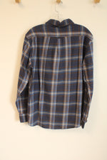 NEW Eddie Bauer Blue Plaid Flannel | M