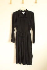 Time & Tru Black Long Sleeved Button Up Dress | XL
