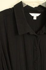 Time & Tru Black Long Sleeved Button Up Dress | XL