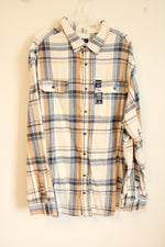 NEW George Super Soft White Blue Plaid Flannel | 3XLT