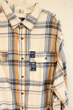 NEW George Super Soft White Blue Plaid Flannel | 3XLT