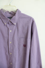 Chaps Purple & White Button Down Shirt | XL