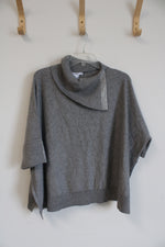 NEW Chico's Gray Rhinestone Cashmere Poncho Sweater | M