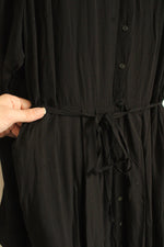 Time & Tru Black Long Sleeved Button Up Dress | XL