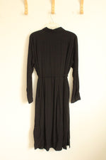 Time & Tru Black Long Sleeved Button Up Dress | XL