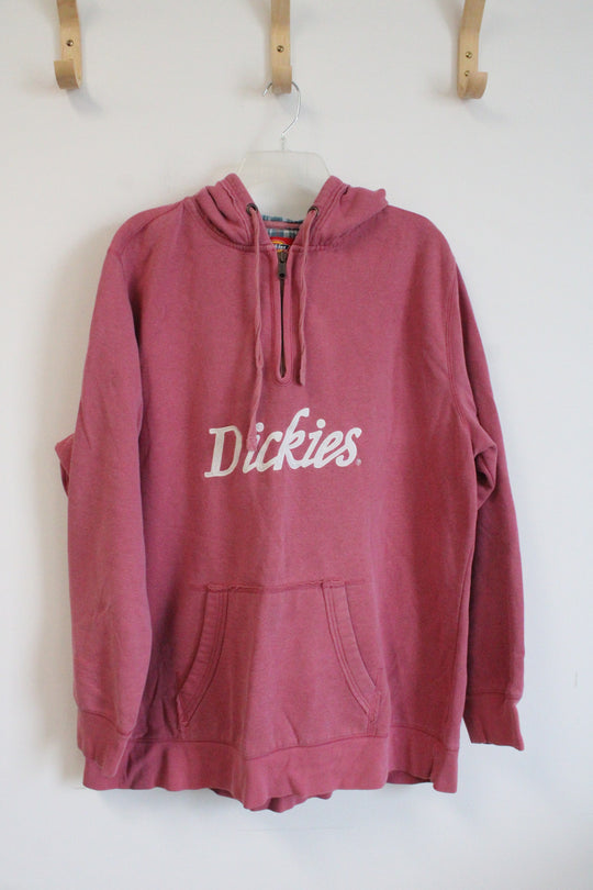 Dickies Pink 1/4 Zip Hoodie | 2XL