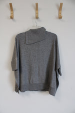NEW Chico's Gray Rhinestone Cashmere Poncho Sweater | M