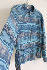 Christopher & Banks Blue Floral Striped Jacket | L