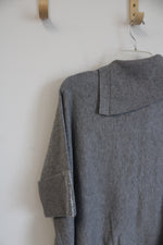 NEW Chico's Gray Rhinestone Cashmere Poncho Sweater | M