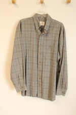 Viyella Tan Black Houndstooth Vintage Button Down Shirt | XL