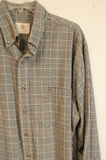 Viyella Tan Black Houndstooth Vintage Button Down Shirt | XL