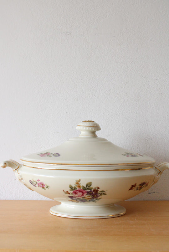 Kutschenreuther Selb Bavaria Floral & Gold Edged Serving Dish & Lid