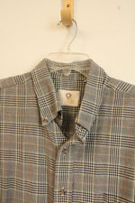 Viyella Tan Black Houndstooth Vintage Button Down Shirt | XL