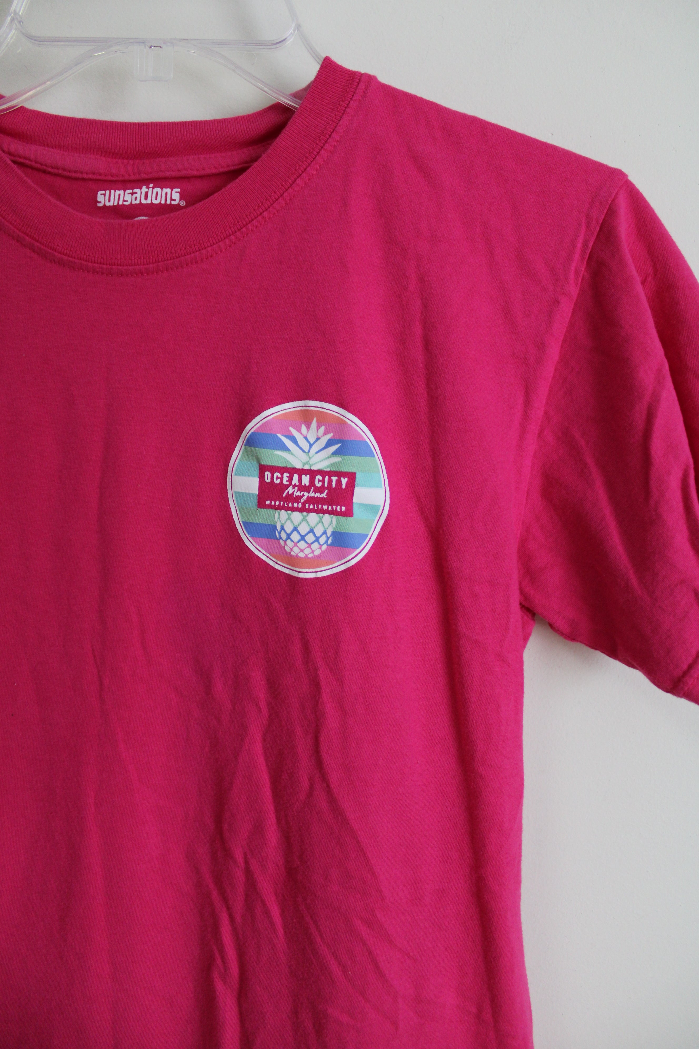 Sunsations Ocean City New Jersey Pink Tee | S