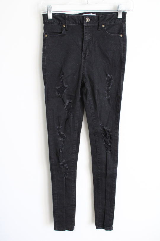 Lolo Black Distressed Skinny Jeans | 1