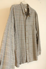 Viyella Tan Black Houndstooth Vintage Button Down Shirt | XL