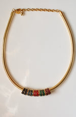 Joan Rivers Classic Collection Gold Tone Green Red Necklace
