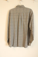 Viyella Tan Black Houndstooth Vintage Button Down Shirt | XL