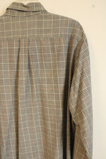 Viyella Tan Black Houndstooth Vintage Button Down Shirt | XL