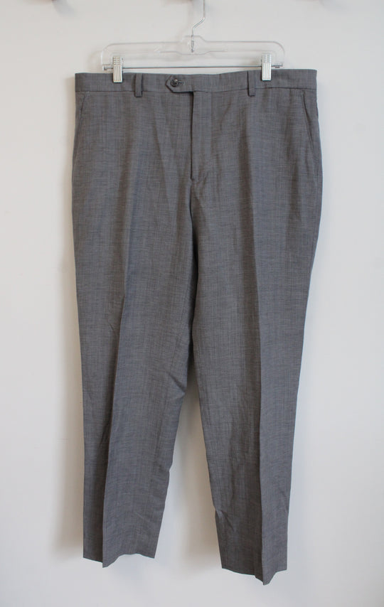 Jos. A. Bank Tailored Fit Signature Gray Linen Wool Dress Pants | 36R