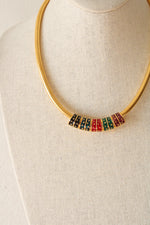 Joan Rivers Classic Collection Gold Tone Green Red Necklace