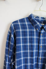 Cabela's Blue & White Plaid Flannel | 2XL