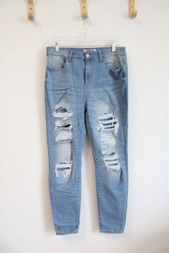 Wax Jean Distressed Light Wash Jeans | 11/30