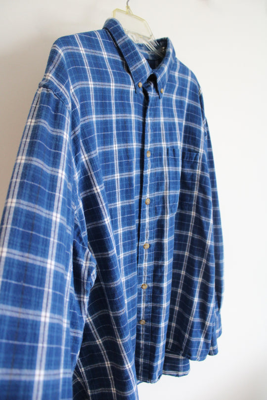 Cabela's Blue & White Plaid Flannel | 2XL