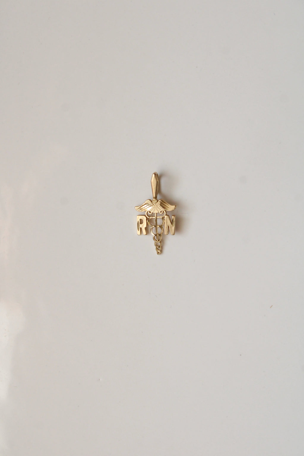 14K Yellow Gold RN Necklace Pendant