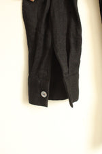 Zara Black Button Up Flowy Top with Shell Buttons | XL