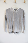 American Eagle Outfitters Gray Knit Hooded Sweater | XS