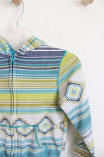 Arizona Green & Blue Aztec Patterned Full Zip Jacket | Youth M (10/12)