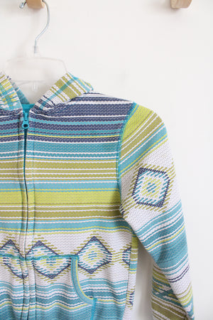 Arizona Green & Blue Aztec Patterned Full Zip Jacket | Youth M (10/12)