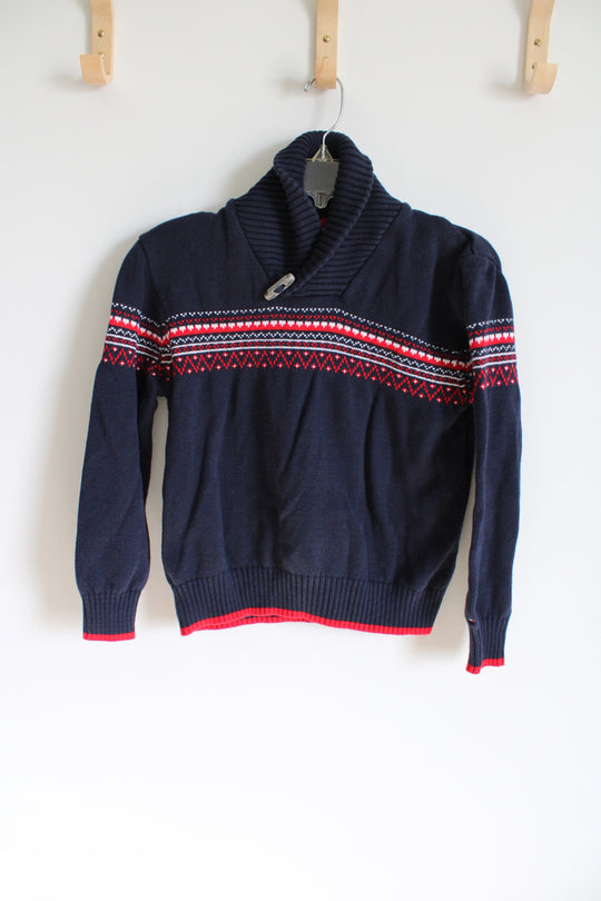 Tommy Hilfiger Navy Blue Red Knit Sweater | 12/14