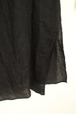 Zara Black Button Up Flowy Top with Shell Buttons | XL