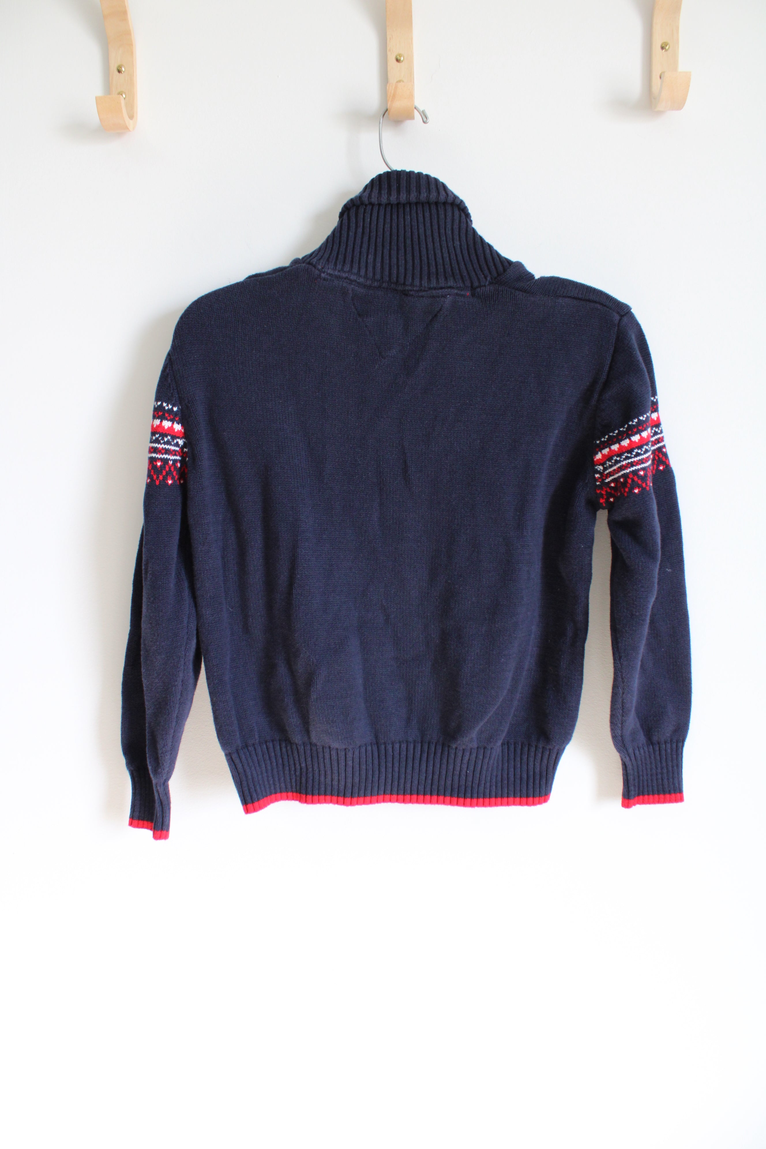 Navy blue and red sweater hot sale