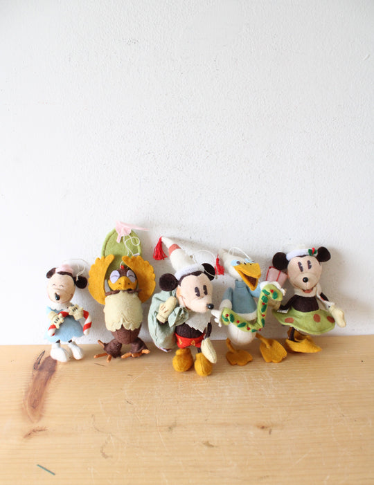 Vintage Disney 75th Christmas Seasons Greetings Felt Ornaments