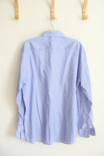Ermenegildo Zegna Centoquaranta Blue & White Patterned Button Down Shirt | XL