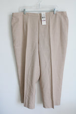 NEW Alfred Dunner Tan Trouser Pants | 22W