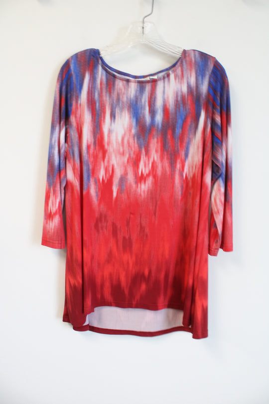 Linea By Louis Dell'Olio Red & Blue Ombre Top | M
