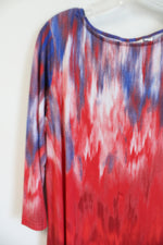 Linea By Louis Dell'Olio Red & Blue Ombre Top | M