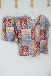 Sigrid Olsen Linen Patchwork Patterned Top & Shorts Set | XL