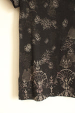 Zenergy by Chico's Black and Gray Embellished Rhinestone T-Shirt | 0