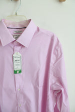 NEW Jos. A. Bank Comfort Stretch Tailored Fit Pink & White Button Down Shirt | 17/35