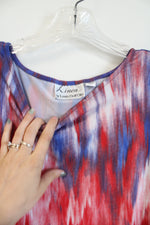 Linea By Louis Dell'Olio Red & Blue Ombre Top | M