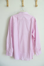 NEW Jos. A. Bank Comfort Stretch Tailored Fit Pink & White Button Down Shirt | 17/35