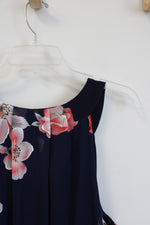 NEW Signature by Robbie Bee Navy and Coral Halter Floral Print Maxi Dress | 18W
