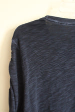 Elliott Lauren Blue 3Q Sleeve Top with Rouched Sleeves | XL