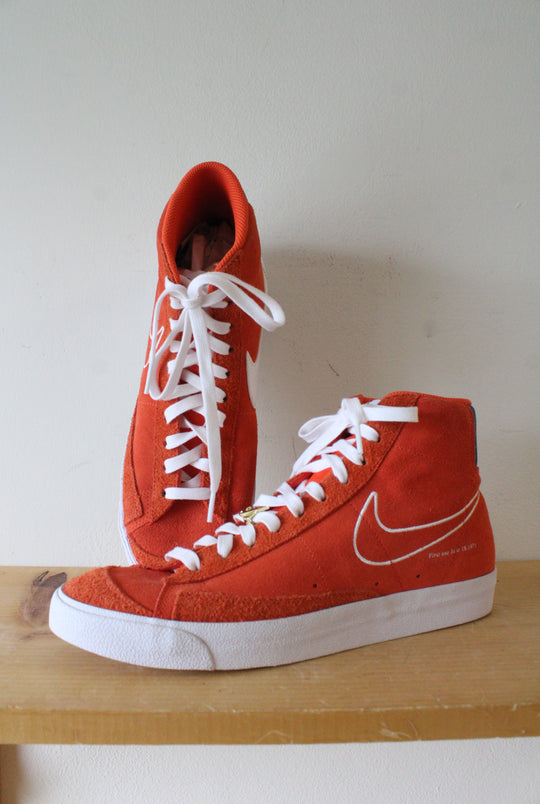 Nike Blazer Mid 77 Orange Suede High Top Sneakers | Size 12